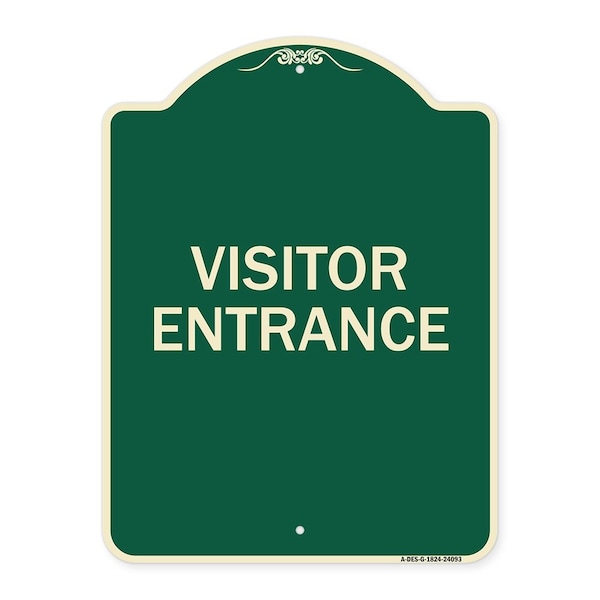 Entrance Visitor Entrance Heavy-Gauge Aluminum Architectural Sign, 24" H, G-1824-24093